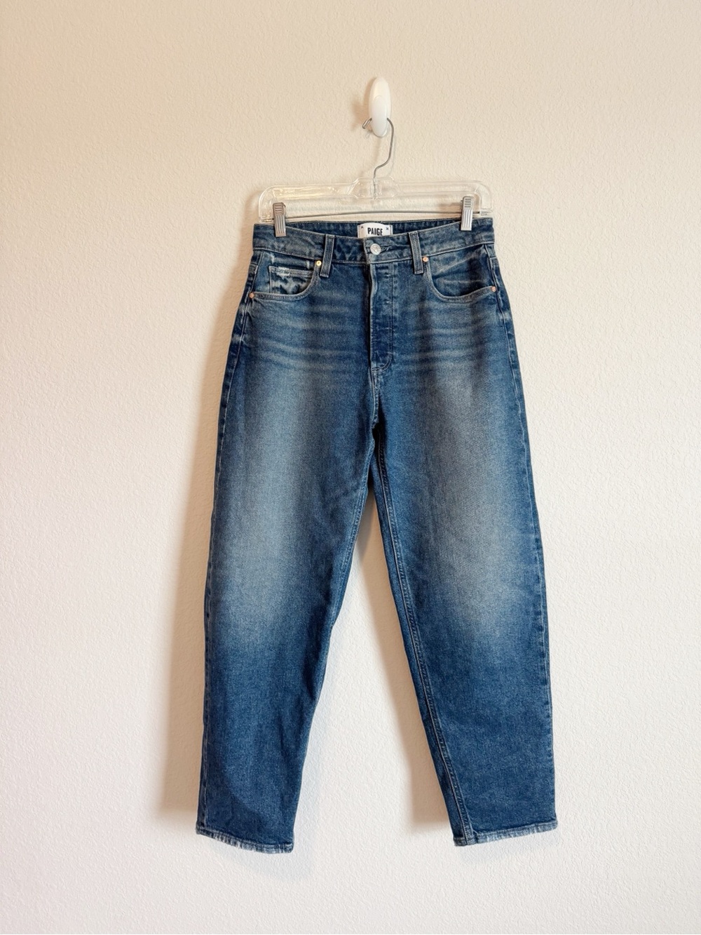 Paige Women's Alexis Barrel Leg Jeans In Lovejoy Distressed High Rise Size 27 - Picture 2 of 10